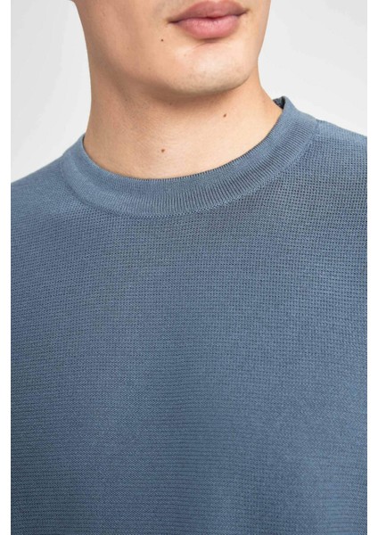 Standart Fit Normal Kesim Bisiklet Yaka Basic Düz Triko Kazak B9731AX24AU