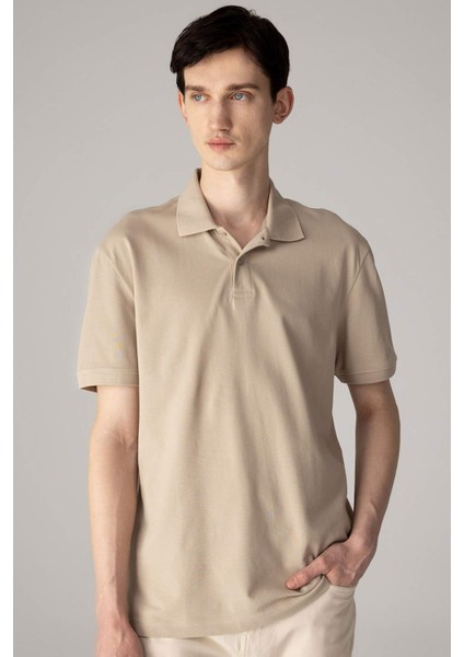 %100 Pamuk Regular Fit Polo Yaka Kısa Kollu Basic Düz Pike Kumaş Tişört C1293AX24SP