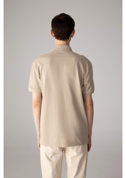 %100 Pamuk Regular Fit Polo Yaka Kısa Kollu Basic Düz Pike Kumaş Tişört C1293AX24SP