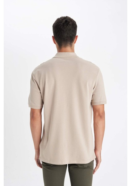%100 Pamuk Regular Fit Polo Yaka Kısa Kollu Basic Düz Pike Kumaş Tişört C1293AX24SP