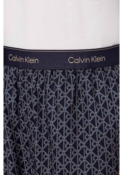 Jakarlı Logolu % 100 Pamuk Relaxed Fit Pijama Takımı LV00NM295333E Erkek Pijama Takımı LV00NM2953 33E