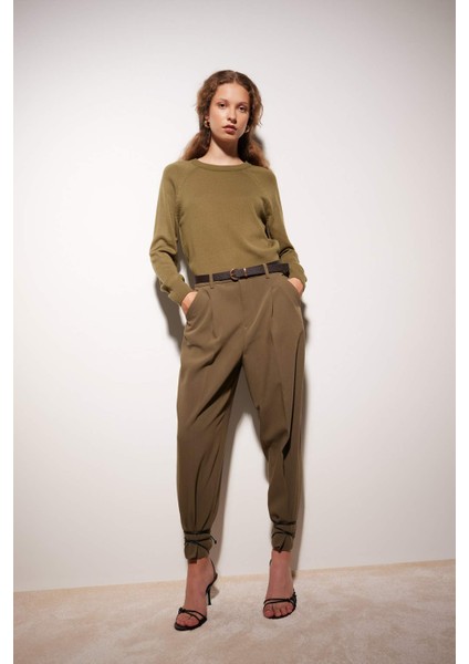 Regular Fit Yumuşak Dokulu Bisiklet Yaka Basic Düz Triko Kazak I6913AZ24WN