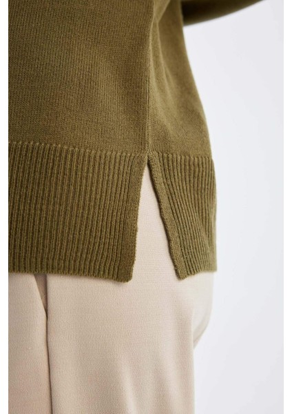 Regular Fit Yumuşak Dokulu Bisiklet Yaka Basic Düz Triko Kazak I6913AZ24WN