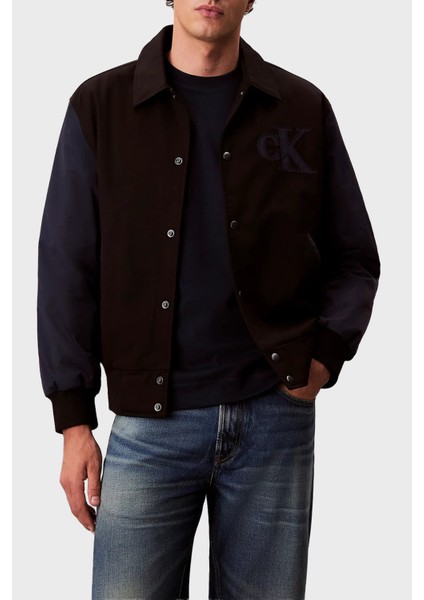 Pamuklu Regular Fit Logolu Bomber Ceket LV04RD400GUB1 Erkek Ceket LV04RD400G Ub1