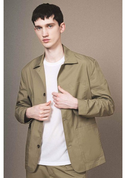 Regular Fit Polo Yaka Düğmeli Cepli Paraşüt Gömlek Ceket B6950AX24SP