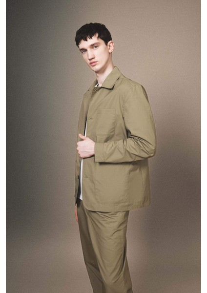 Regular Fit Polo Yaka Düğmeli Cepli Paraşüt Gömlek Ceket B6950AX24SP