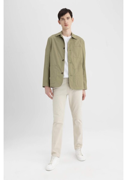 Regular Fit Polo Yaka Düğmeli Cepli Paraşüt Gömlek Ceket B6950AX24SP