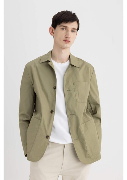 Regular Fit Polo Yaka Düğmeli Cepli Paraşüt Gömlek Ceket B6950AX24SP