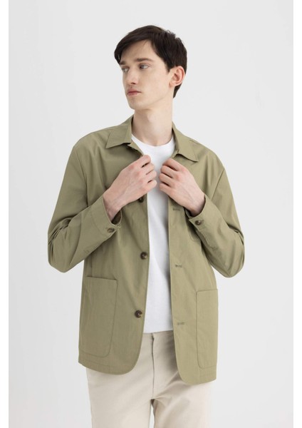 Regular Fit Polo Yaka Düğmeli Cepli Paraşüt Gömlek Ceket B6950AX24SP