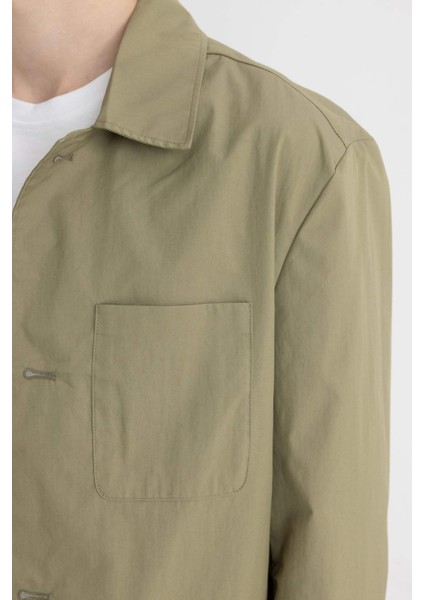 Regular Fit Polo Yaka Düğmeli Cepli Paraşüt Gömlek Ceket B6950AX24SP