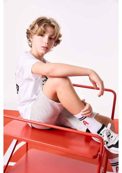 Erkek Çocuk Shaquille O'Neal Oversize Geniş Kalıp Bisiklet Yaka Kısa Kollu Tişört C0411A824SM