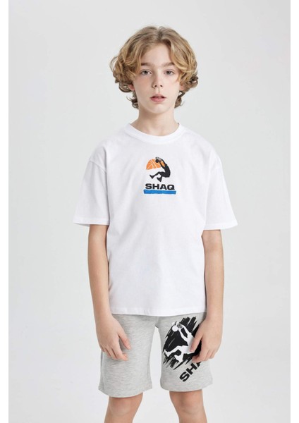 Erkek Çocuk Shaquille O'Neal Oversize Geniş Kalıp Bisiklet Yaka Kısa Kollu Tişört C0411A824SM