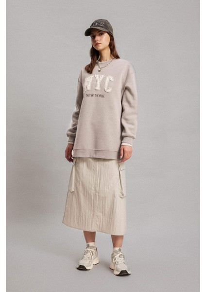 Regular Fit Bisiklet Yaka İçi Yumuşak Tüylü Sweatshirt Tunik B9299AX24SP