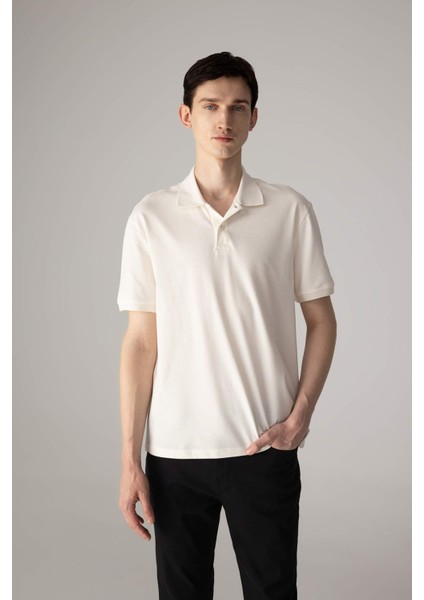 %100 Pamuk Regular Fit Polo Yaka Kısa Kollu Basic Düz Pike Kumaş Tişört C1293AX24SP