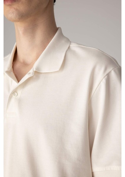 %100 Pamuk Regular Fit Polo Yaka Kısa Kollu Basic Düz Pike Kumaş Tişört C1293AX24SP