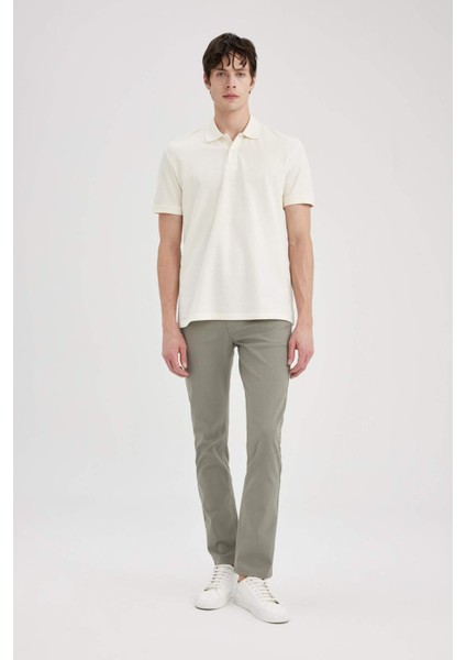 %100 Pamuk Regular Fit Polo Yaka Kısa Kollu Basic Düz Pike Kumaş Tişört C1293AX24SP