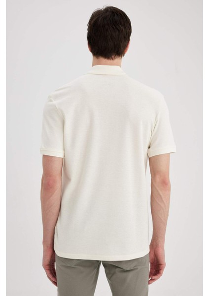 %100 Pamuk Regular Fit Polo Yaka Kısa Kollu Basic Düz Pike Kumaş Tişört C1293AX24SP