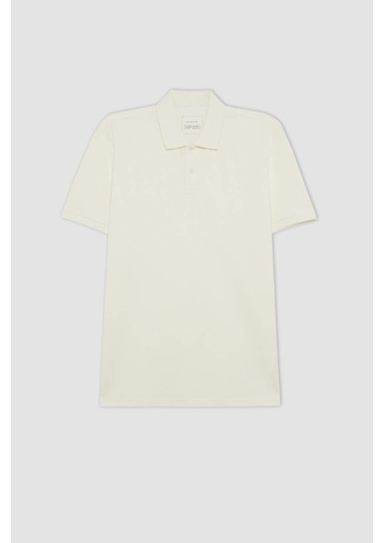 %100 Pamuk Regular Fit Polo Yaka Kısa Kollu Basic Düz Pike Kumaş Tişört C1293AX24SP