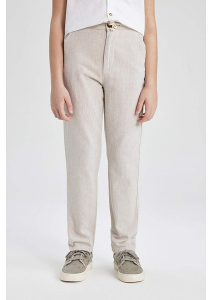 Erkek Çocuk Standart Paça Keten Karışımlı Pantolon Z1706A624SM