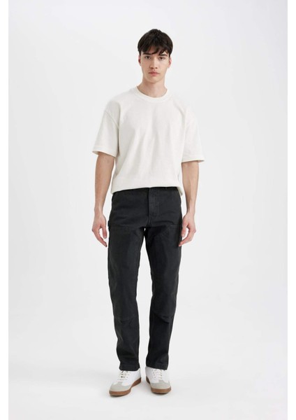 Kanvas Pantolon Wide Leg Bol Rahat Kesim Düz Paça C2091AX24SM