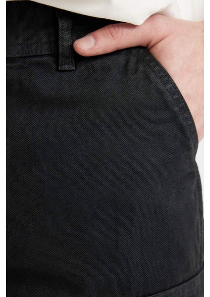 Kanvas Pantolon Wide Leg Bol Rahat Kesim Düz Paça C2091AX24SM