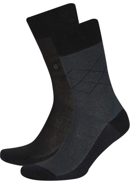 Erkek Dikişsiz Metal Pinli Ultra Soft 2'li Bambu Premium Uzun Çorap C2535AXNS