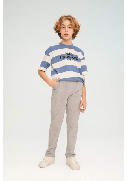 Erkek Çocuk Standart Paça Keten Karışımlı Pantolon Z1706A624SM