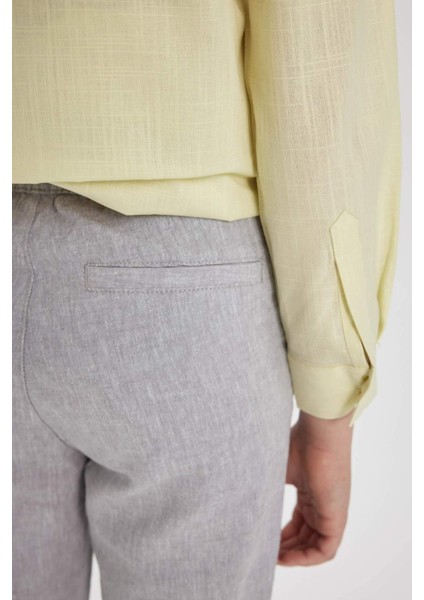 Erkek Çocuk Standart Paça Keten Karışımlı Pantolon Z1706A624SM