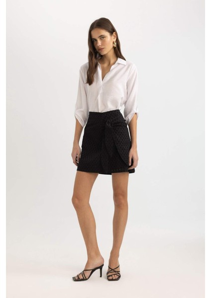 Normal Bel Astarlı Brode Mini Etek B9946AX24SM