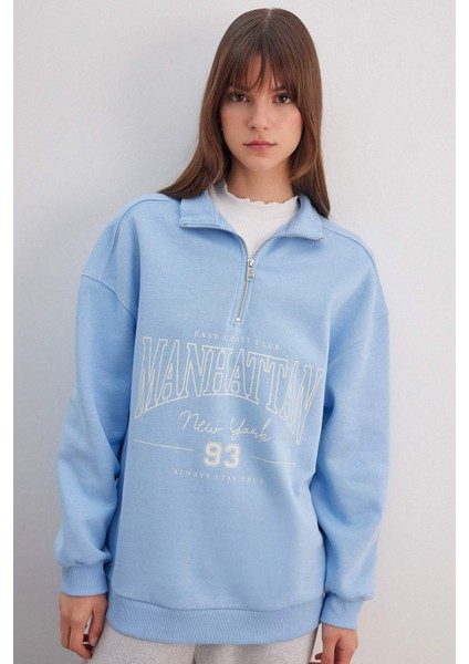 Regular Fit Bisiklet Yaka İçi Yumuşak Tüylü Kalın Sweatshirt Tunik