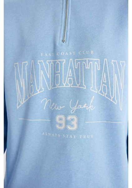 Regular Fit Bisiklet Yaka İçi Yumuşak Tüylü Kalın Sweatshirt Tunik