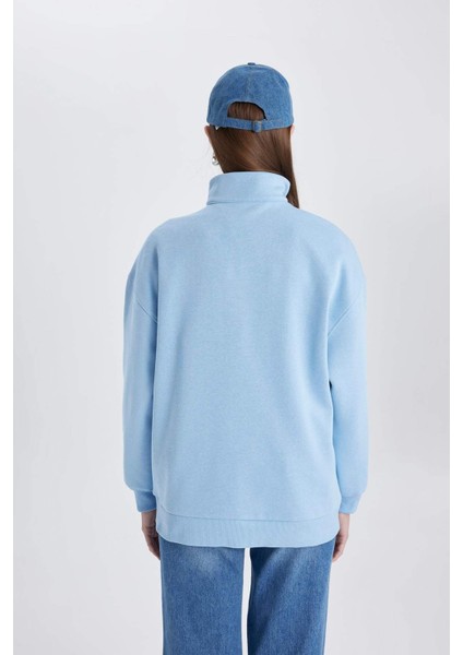 Regular Fit Bisiklet Yaka İçi Yumuşak Tüylü Kalın Sweatshirt Tunik