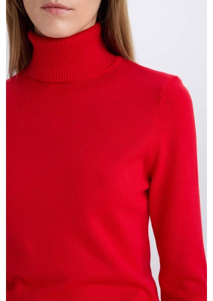 Regular Fit Yumuşak Dokulu Balıkçı Yaka Basic Düz Triko Kazak H1651AZ24WN