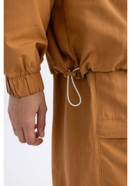 Oversize Geniş Kalıp Dik Yaka Dokuma Sporcu Hırka B4213AX24SP