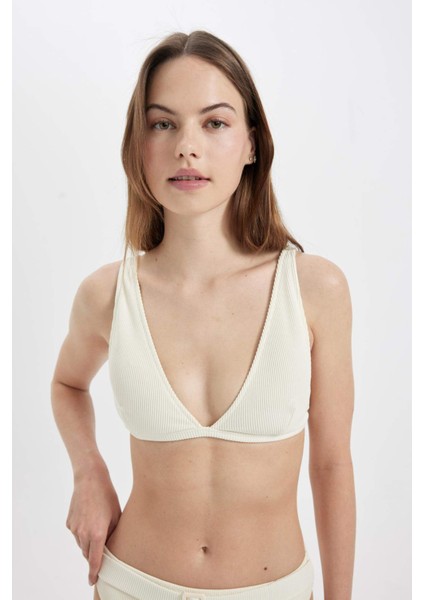 Regular Fit Ribana Basic Düz Bikini Üstü T5224AZ24SM