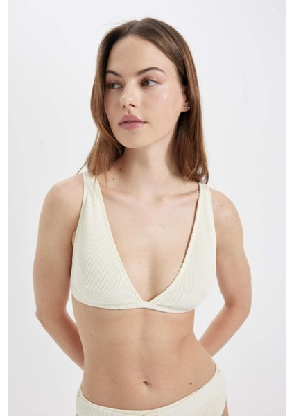 Regular Fit Ribana Basic Düz Bikini Üstü T5224AZ24SM