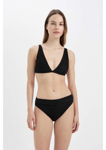 Regular Fit Ribana Basic Düz Bikini Üstü-Fall in Love