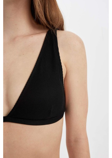 Regular Fit Ribana Basic Düz Bikini Üstü-Fall in Love