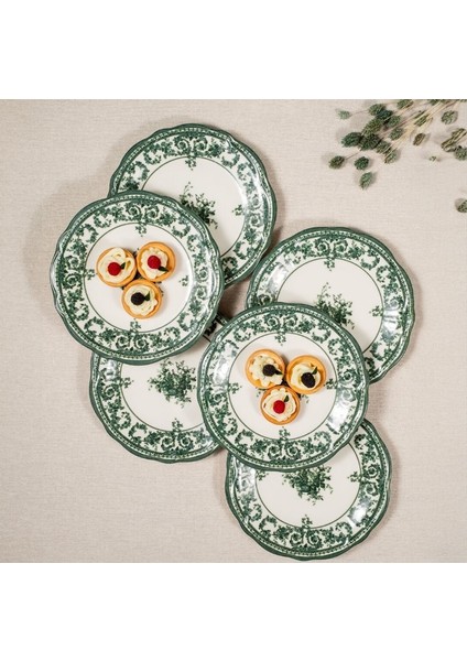 Majestic Green 6'lı Pasta Tabağı Seti