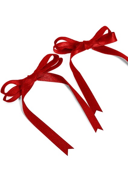 10 Adet Kırmızı Saten Fiyonk Süsleme Küçük Kurdele Seti fırsatları