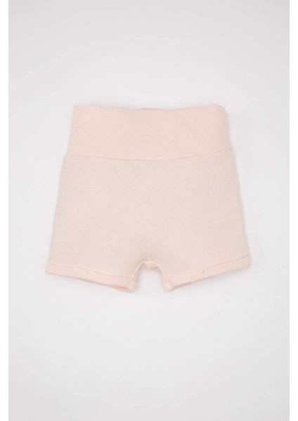 Kız Bebek 2'li Takım Nakışlı Waffle Kısa Kollu Tişört Şort C2552A524SM