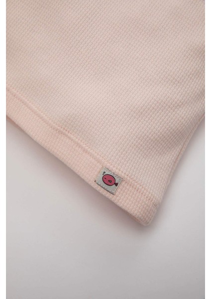 Kız Bebek 2'li Takım Nakışlı Waffle Kısa Kollu Tişört Şort C2552A524SM