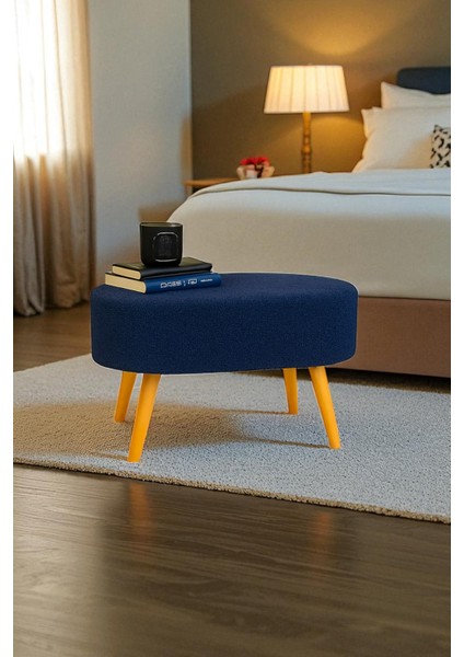 Ayla Retro Gürgen Ahşap Ayaklı Geniş Oturum Alan Özel Tasarım Oval Bench Makyaj Masa Puf modelleri