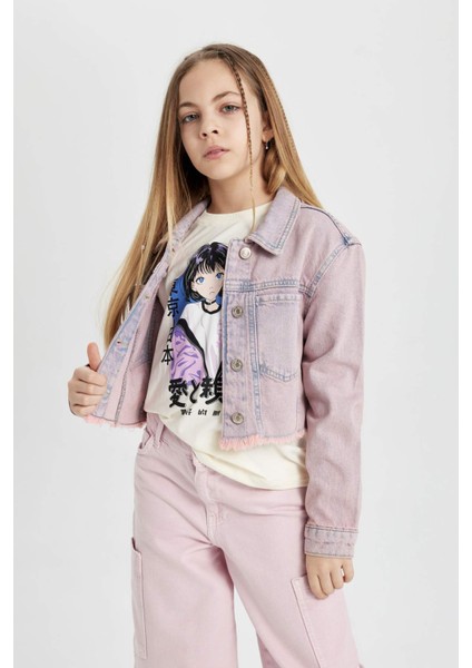 Kız Çocuk Crop Jean Ceket C0441A824SP