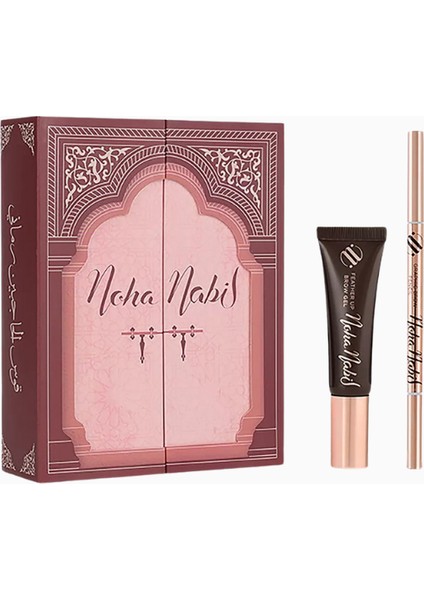 Noha Nabıl Brow Power Set, Feather Up Brow Gel-Graphic Brow Pencil ile Kusursuz Kaş Tanımı