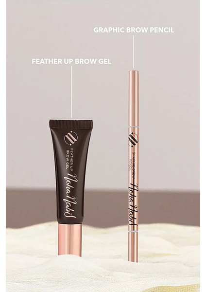 Noha Nabıl Brow Power Set, Feather Up Brow Gel-Graphic Brow Pencil ile Kusursuz Kaş Tanımı modelleri