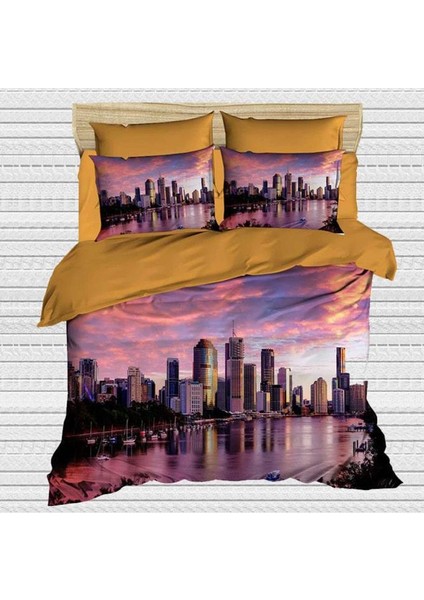 Best Class Dijital Baskılı 3D Çift Kişilik Nevresim Takımı City fiyatları