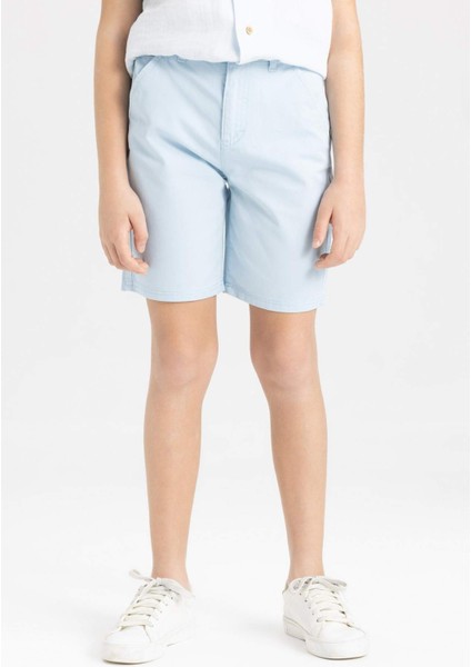 Erkek Çocuk Cepli Basic Düz Gabardin Şort C2955A824SM
