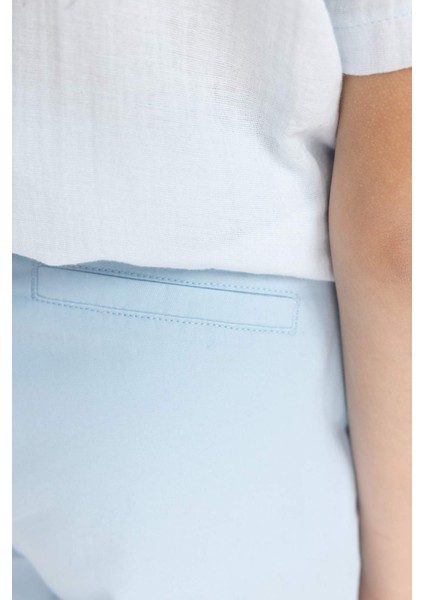 Erkek Çocuk Cepli Basic Düz Gabardin Şort C2955A824SM