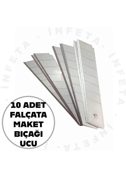 10 Adet Maket Bıçağı Falçata Yedek Ucu